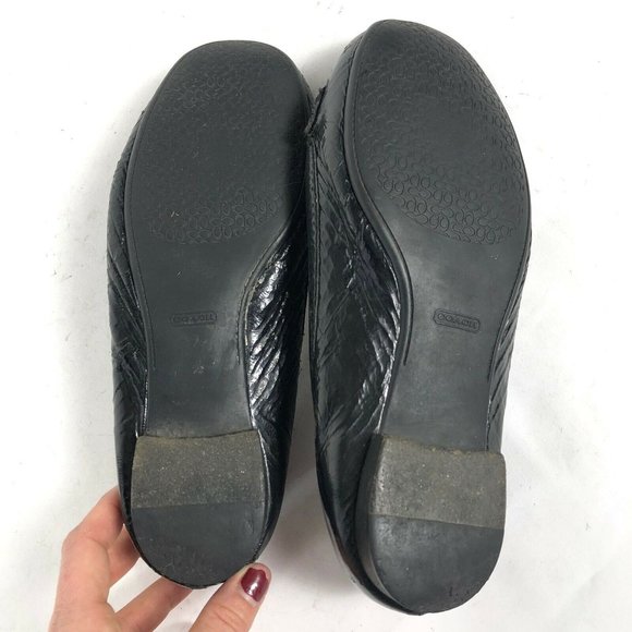 Coach Corena Black Patent Leather Loafers 8.5 Buck - Picture 6 of 8